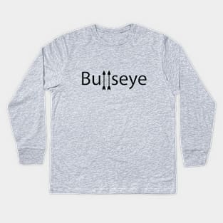 Bullseye typographic logo design Kids Long Sleeve T-Shirt